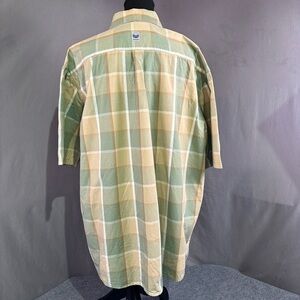 Wrangler Shirt Men’s 2XL Outdoor Plaid Polo Casual Button Up Western Green Tan